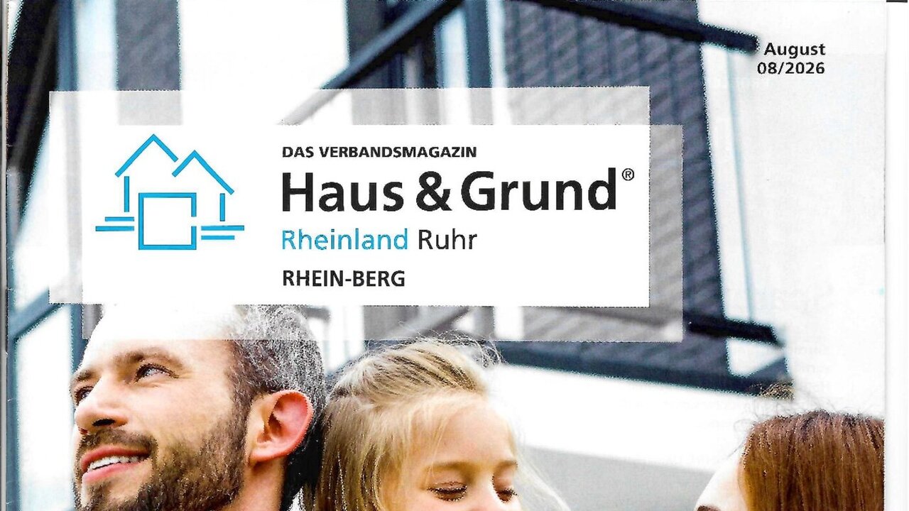 Titelseite des Verbandsmagazins Haus & Grund Rheinland Ruhr, Ausgabe August 2026